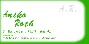 aniko roth business card